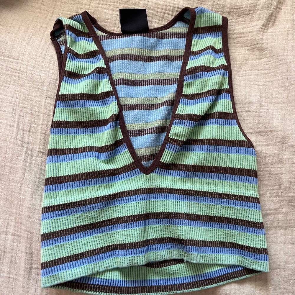 BDG Green and Blue Crop Tank Top